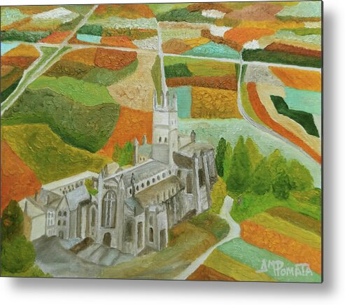 Gloucester Metal Print featuring the painting Cheltenham From The Gloucester Cathedral by Angeles M Pomata