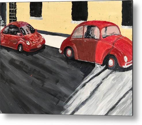 Antique Autos Metal Print featuring the painting Cherry Bomb by Bethany Beeler