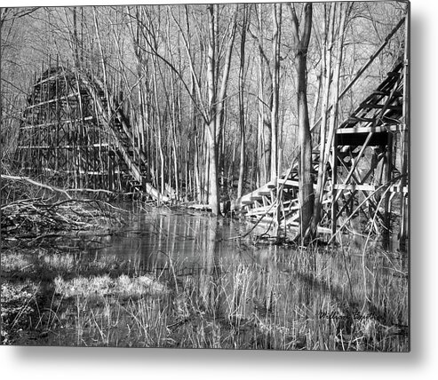 Chippewa Lake Park Metal Print featuring the photograph Coaster Reflections by William Beuther