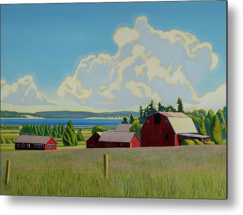 Coupeville Metal Print featuring the painting Coupeville Farmstead by Stacey Neumiller
