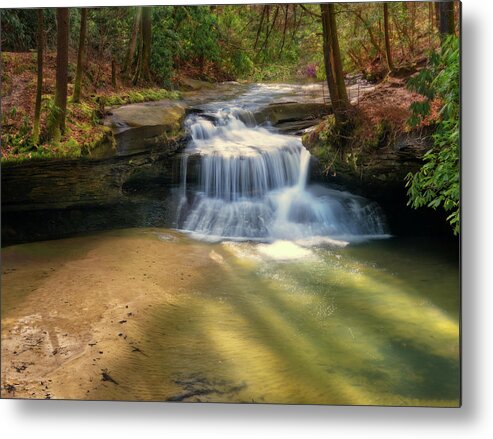Waterfall Metal Print featuring the photograph Creation Falls at Red River Gorge Geological Area in Kentucky by Peter Herman
