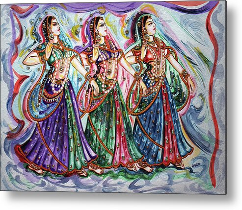 Dance Metal Print featuring the painting Dancers by Harsh Malik