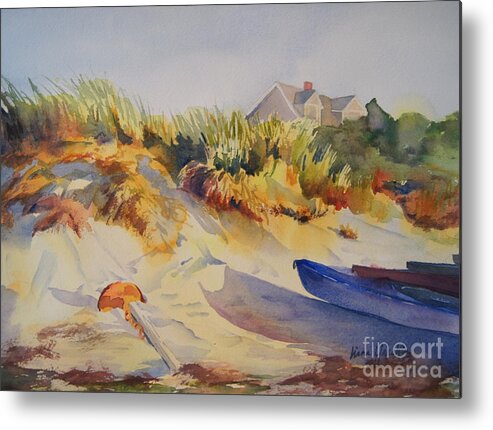 Beach Metal Print featuring the painting Day's End on the Dunes by Liana Yarckin