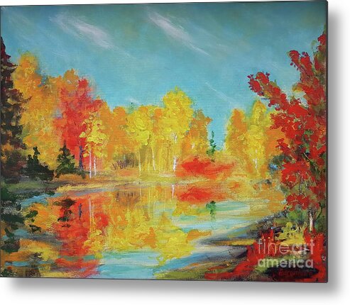 Acrylic Metal Print featuring the painting Fall Impressions by Petra Burgmann