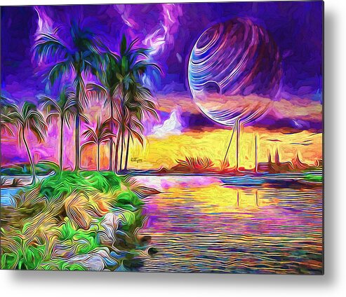 Paint Metal Print featuring the painting Fantasy coast by Nenad Vasic