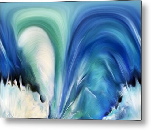 Abstract Art Metal Print featuring the digital art Feathered Waterfall by Ronald Mills