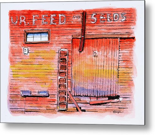 Flour Metal Print featuring the drawing Flour, Feed and Seeds by Mike Bergen