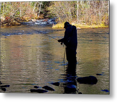 Fish Metal Print featuring the photograph Fly Fishing on the Little River by L Bosco