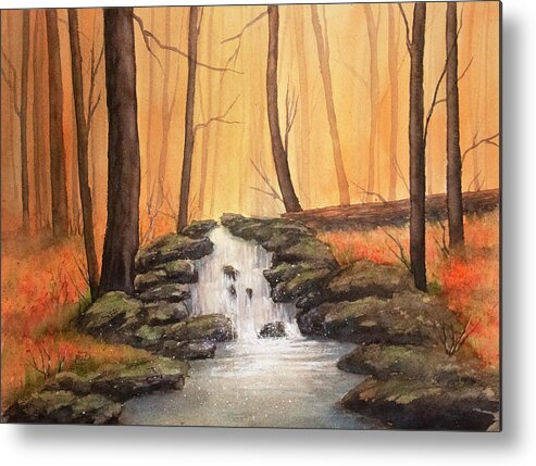 Forest Metal Print featuring the painting Forest Serenity by Rebecca Davis