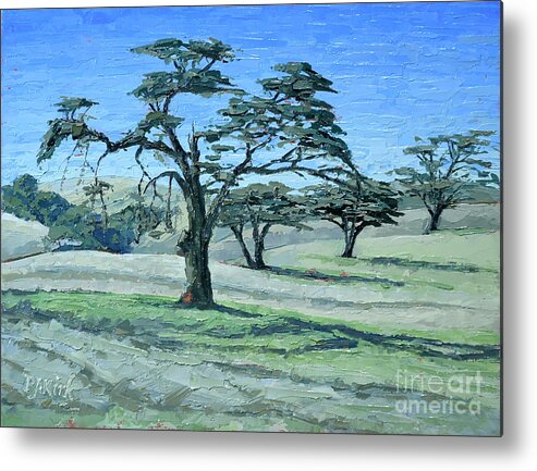 Monterey Metal Print featuring the painting Fort Ord Oaks by PJ Kirk