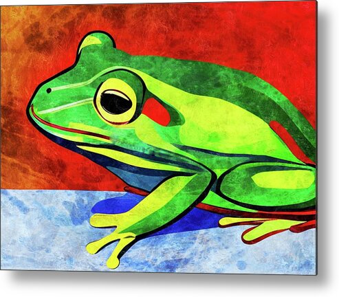 Frog Metal Print featuring the digital art Friendly Frog by Ally White