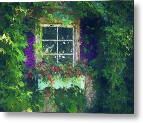 Garden Window Metal Print featuring the painting Garden Window by Dan Sproul