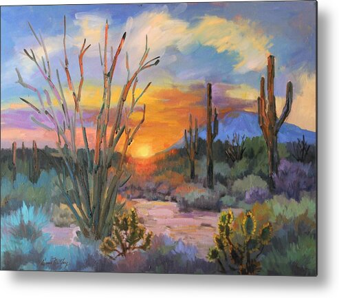 Inspirational Metal Print featuring the painting God's Day by Diane McClary