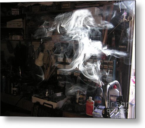 Czappa Metal Print featuring the sculpture Gohst in the smoke by Bill Czappa