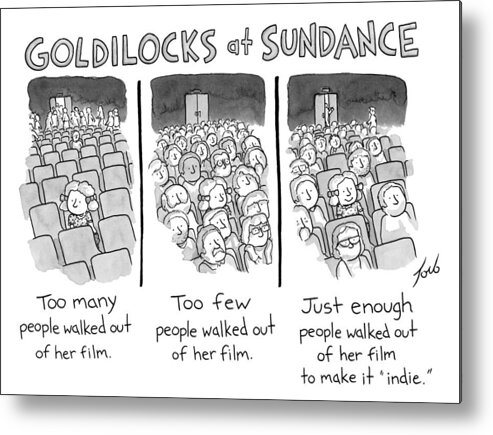 Captionless Metal Print featuring the drawing Goldilocks At Sundance by Tom Toro