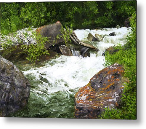 Grizzly Creek Metal Print featuring the painting Grizzly Creek Spring Melt #5 by Hone Williams