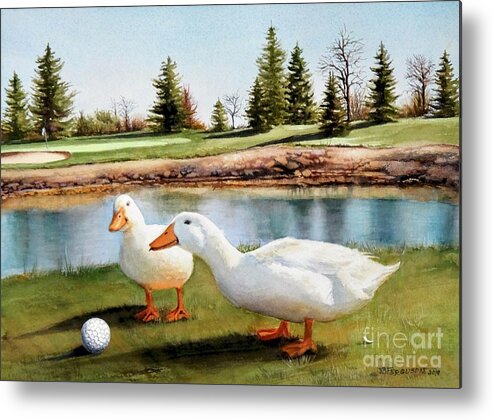 Ducks Metal Print featuring the painting Keep Your Eye on The Ball by Jeanette Ferguson