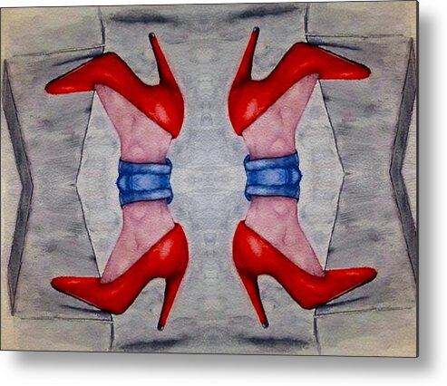 The Entranceway Metal Print featuring the mixed media Heels over Heels by Ronald Mills
