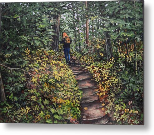 Maine Metal Print featuring the painting Hiking, Quoddy Head State Park by Eileen Patten Oliver