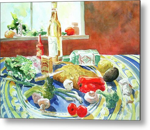 Parsons Metal Print featuring the painting Italian Salad - Tabletop Series #2 by Sheila Parsons