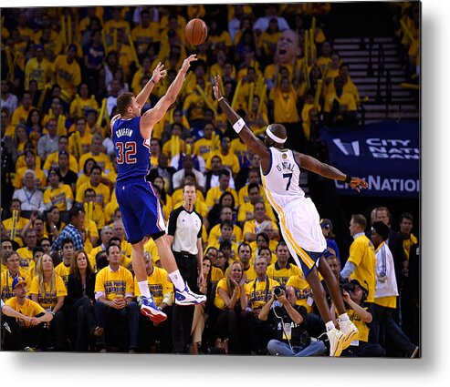 Playoffs Metal Print featuring the photograph Jermaine O'neal and Blake Griffin by Thearon W. Henderson
