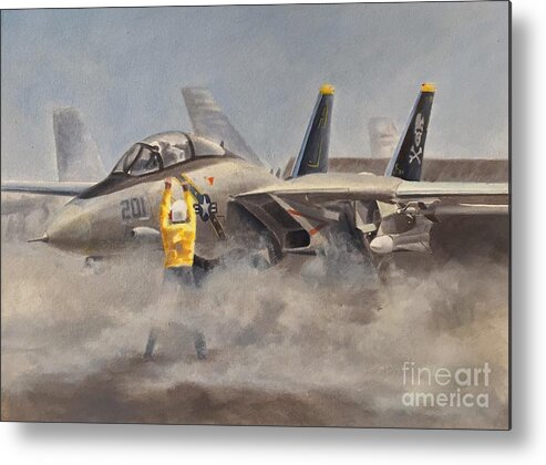 F-14 Metal Print featuring the painting Jolly Rogers by Stephen Roberson