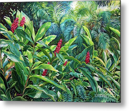 Jungle Metal Print featuring the painting Jungle by John Clark