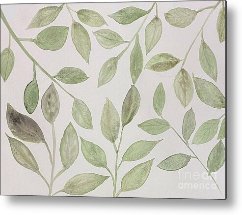 Leaves Metal Print featuring the painting Leaves and Branches by Lisa Neuman