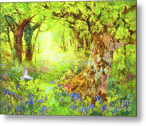 Tree Metal Print featuring the painting Light of Life by Jane Small