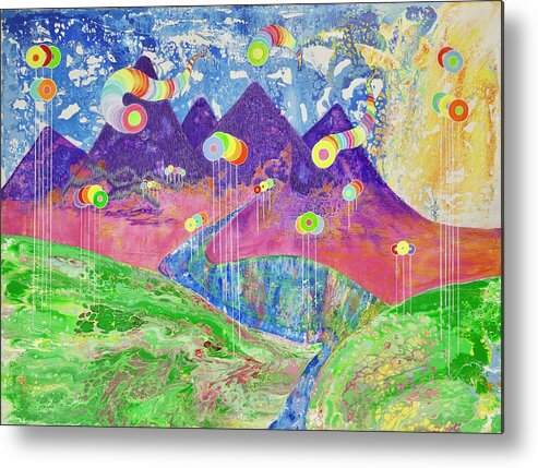 Best Seller Metal Print featuring the painting Lollipop Fields by Dorsey Northrup