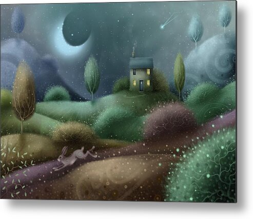 Midsummer Eve Metal Print featuring the painting Midsummer Moon by Joe Gilronan