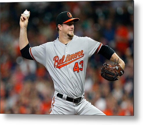 National League Baseball Metal Print featuring the photograph Mike Wright by Bob Levey