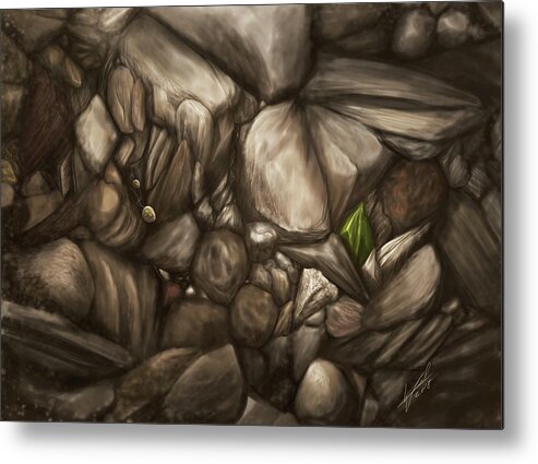 Protozoa Metal Print featuring the digital art Mineral soil by Kate Solbakk