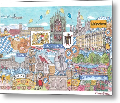 Munich Metal Print featuring the mixed media Munich 2 by Stephanie Hessler