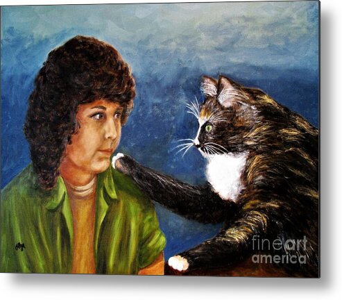 Cats Metal Print featuring the painting My Little Cat by Olga Silverman