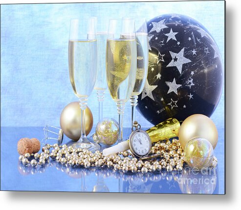 2018 Metal Print featuring the photograph New Year Celebration Party by Milleflore Images
