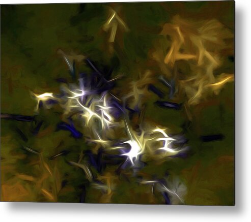 Abstract Metal Print featuring the mixed media Night Canopy 14 by Lynda Lehmann
