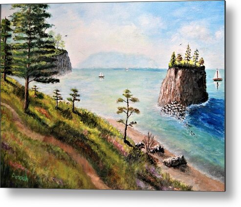 Landscape Metal Print featuring the painting Northwest Coast by Gregory Dorosh