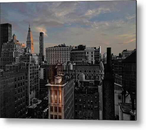 Nyc Metal Print featuring the photograph NYC Rooftop Skyline by Carol Whaley Addassi