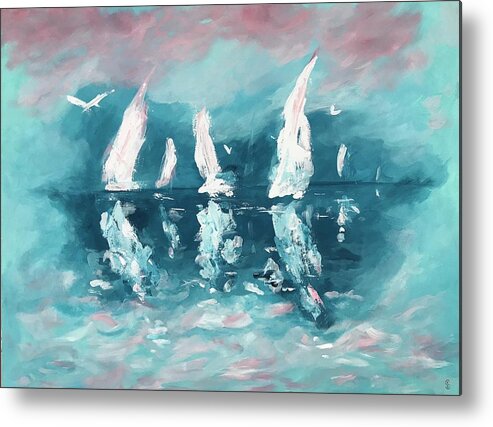 Art Metal Print featuring the painting Offshore by Deborah Smith