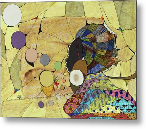 Abstract Metal Print featuring the painting Oracle of the Goddess of Maghreb by Relique Dorcis