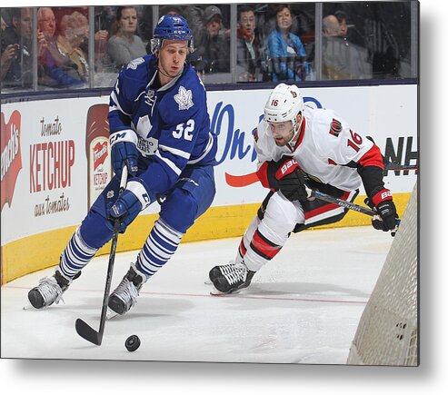 People Metal Print featuring the photograph Ottawa Senators v Toronto Maple Leafs by Claus Andersen