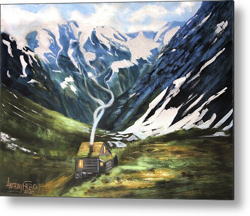 Mountains Metal Print featuring the painting Peace I Leave John 14-27 by Anthony Falbo