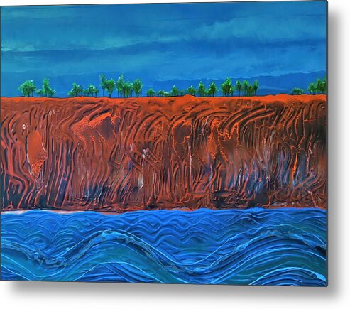 Seascape Metal Print featuring the painting Pera by Joan Stratton