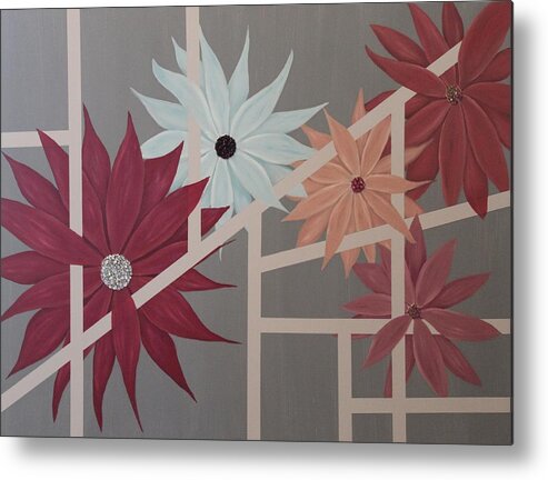 Flowers Metal Print featuring the painting Petal Prison by Berlynn