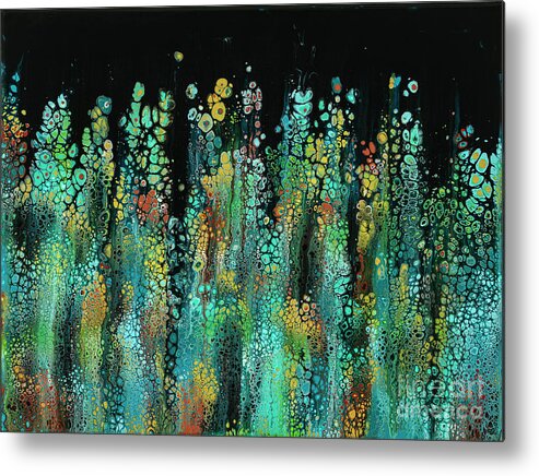 Abstract Metal Print featuring the painting Poseidon's Garden by Lucy Arnold