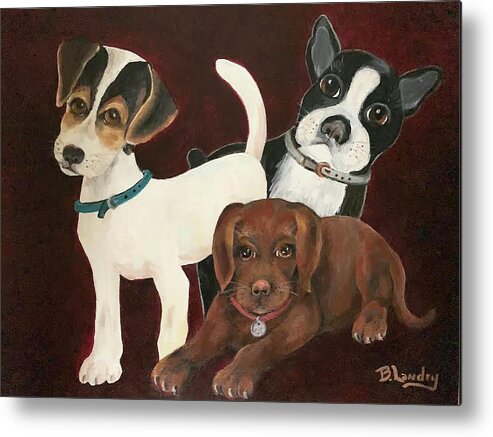 Puppy Metal Print featuring the painting Puppy Love by Barbara Landry