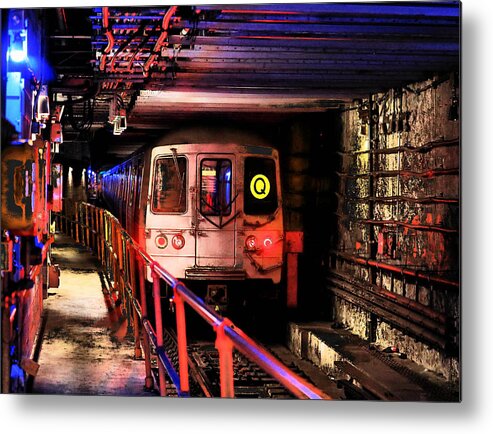 Subway Metal Print featuring the photograph Q-Scape No.6 - Departing 96th St by Steve Ember