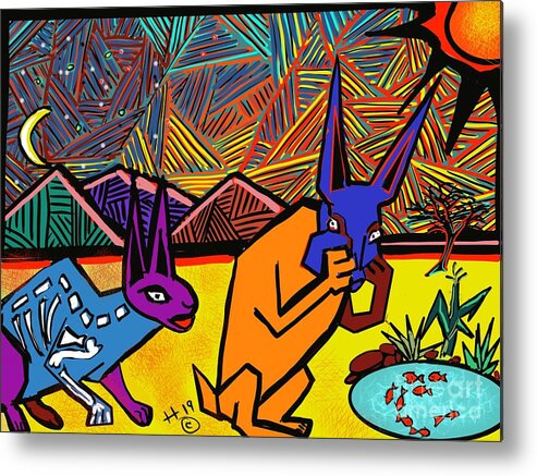 Rabbits Metal Print featuring the digital art Quartzsite by Hans Magden