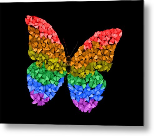  Metal Print featuring the digital art Rainbow Butterfly by Scott Fulton